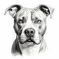 Highly Detailed Line Drawing Of American Staffordshire Terrier Royalty Free Stock Photo