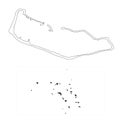 Highly detailed Marshall Islands with Majuro map with borders isolated on background