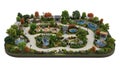 Miniature Zoo Park Model with Animals Royalty Free Stock Photo