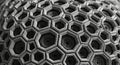 Intricate Hexagonal Geometric Structure Close-up Black and White pattern abstract Royalty Free Stock Photo