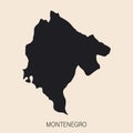 Highly detailed Montenegro map with borders isolated on background