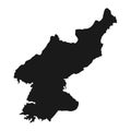 Highly detailed North Korea map with borders isolated on background