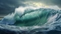 Highly Detailed Ocean Wave Illustration For Environmental Awareness