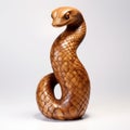 Highly Detailed Oriental Minimalism: Large Wooden Snake Sculpture