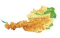 Austria relief map Royalty Free Stock Photo