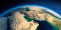 Detailed Earth. Persian Gulf Royalty Free Stock Photo