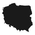 Highly detailed Poland map with borders isolated on background