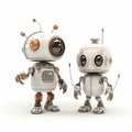 Highly Detailed Precisionism-inspired Baby Robot Pair