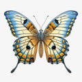 Highly Detailed Realistic Butterfly Clipart In Blue And Yellow Royalty Free Stock Photo