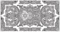 Highly Detailed Rectangular Ornate Flower Motif Black and White Mandala Royalty Free Stock Photo