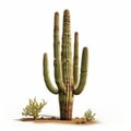 Highly Detailed Saguaro Cactus On White Background Royalty Free Stock Photo