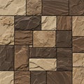 Brown and Beige Stone Cladding Wall Texture Royalty Free Stock Photo