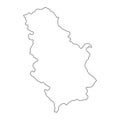 Highly detailed Serbia map with borders isolated on background