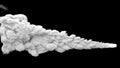 Highly detailed smoke trail of a rocket or meteor or asteroid. 3D Rendering