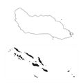 Highly detailed Solomon Islands with Guadalcanal map with borders isolated on background