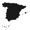 Highly detailed Spain map with borders isolated on background
