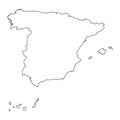 Highly detailed Spain map with borders isolated on background