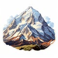 Highly Detailed Sticker Of Mount Kosciuszko Alpine Scene Painting