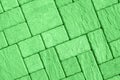 Diagonal pavement pattern toned in bright green