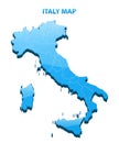 Highly detailed three dimensional map of Italy