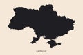 Highly detailed Ukraine map with borders isolated on background