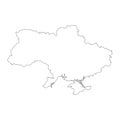 Highly detailed Ukraine map with borders isolated on background