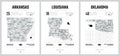 Highly detailed vector silhouettes of US state maps, Division United States into counties, political and geographic subdivisions Royalty Free Stock Photo