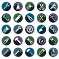 Highly detailed work tools collection, carpentry and industry to Royalty Free Stock Photo
