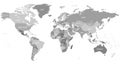 Highly detailed world map with labeling. Royalty Free Stock Photo