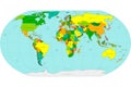 Highly detailed World map. Vector illustration. Royalty Free Stock Photo