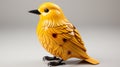 Highly Detailed Yellow Bird Statue On Gray Surface Royalty Free Stock Photo