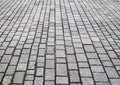 Highly detaled close up view on cobblestone textues with perspective in high resolution