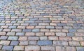 Highly detaled close up view on cobblestone textues with perspective in high resolution