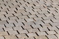 Highly detaled close up view on cobblestone textues with perspective in high resolution