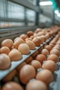 Highly efficient egg sorting machine in operation at a commercial egg production facility