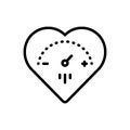 Black line icon for Highly, heart and pressure Royalty Free Stock Photo