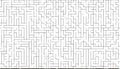 Highly intricate digital representation of a monochrome rectilinear labyrinth spanning the entire horizontal format creating a Royalty Free Stock Photo