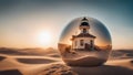 highly intricately detailed photograph of Thomas Point Lighthouse inside a glass orb Royalty Free Stock Photo