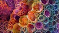 A highly magnified abstract image of the inner structure of a spore revealing a mesmerizing array of swirling