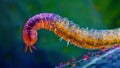 A highly magnified image of a nematode feeding on a bacteriacovered leaf its sharp mouthparts visible as it punctures