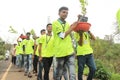 College student volunteers promote tree plantation