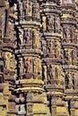 Highly ornate carved wall of Kandariya Mahadeva Temple