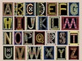 Highly Ornate Gold Illuminated Medieval Vector Font Alphabet Kit