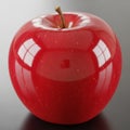 A highly polished artificial red apple on a dark reflective surface Royalty Free Stock Photo