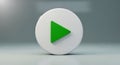 3D green and white glossy play button icon Royalty Free Stock Photo