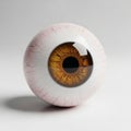 Realistic Human Eyeball with Brown Iris and Red Veins on White Background anatomy biology Royalty Free Stock Photo