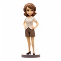 Charming Anime Style Figurine Of A Woman In Office Attire