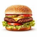 Highly Realistic Hamburger With Fresh Ingredients Royalty Free Stock Photo