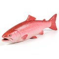 Realistic plastic salmon fish model isolated on white background Royalty Free Stock Photo