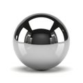 Highly Reflective Chrome Sphere with Detailed Reflections on a White Background ball Royalty Free Stock Photo